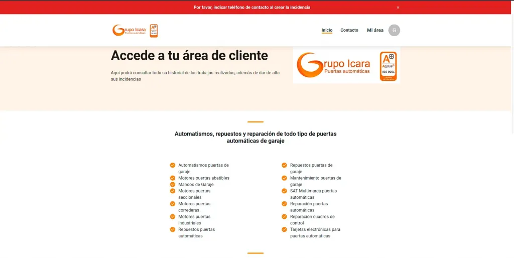 Disponible nuestra nueva área de clientes - area clientes general area clientes general