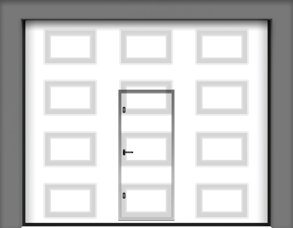 Puerta de garaje seccional Murve blanco puerta peatonal 250 x 212.5 cm - puerta seccional cuarterones peatonal murve Puerta de garaje seccional Murve blanco 250 x 212.5 cm