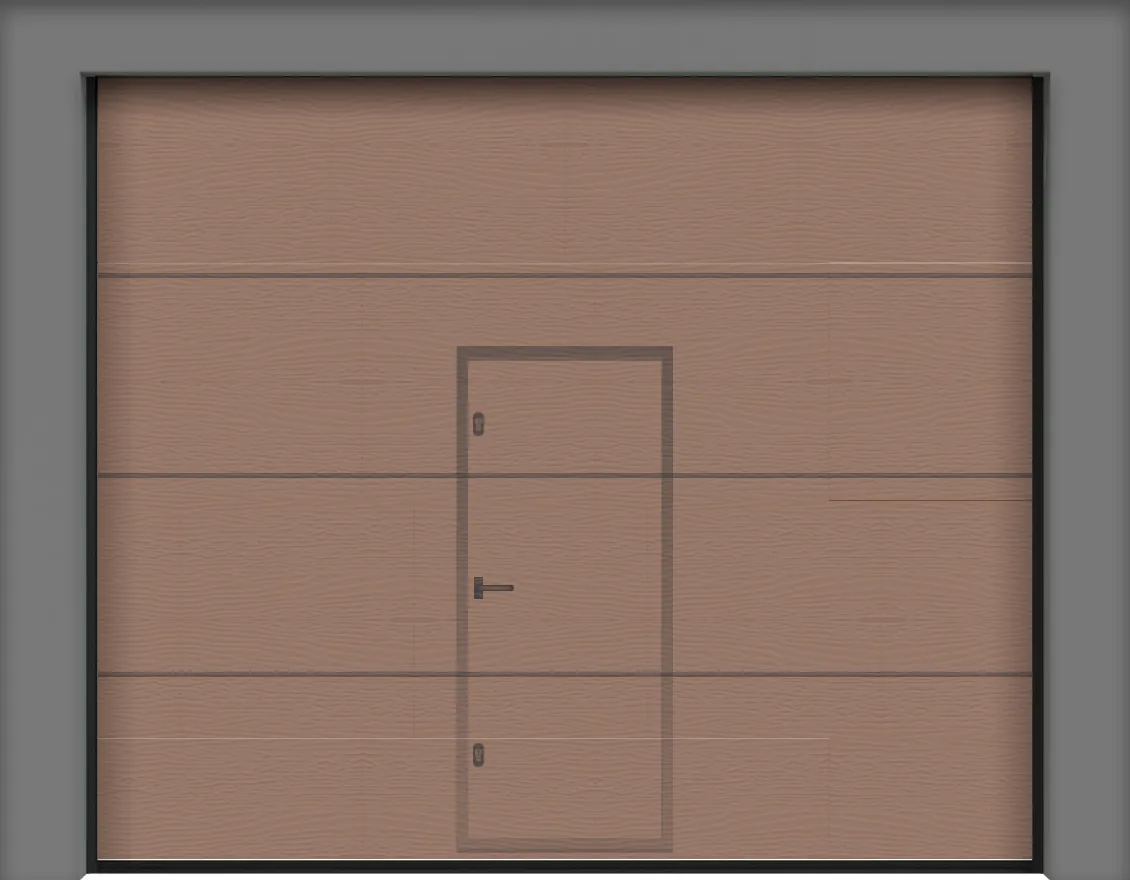 Puerta de garaje seccional Krona con puerta peatonal efecto madera 250 x 212.5 cm - puerta seccional krona Puerta de garaje seccional Krona con puerta peatonal efecto madera 250 x 212.5 cm