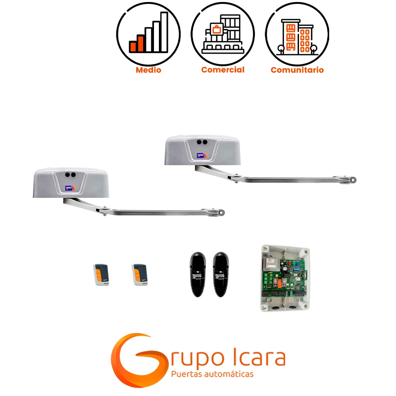 Kit motor articulado VDS TEKNO 230 V puertas batientes 2 hojas - kit motor vds tekno puertas batientes 2 hojas Kit motor articulado VDS TEKNO 230 V puertas batientes 2 hojas