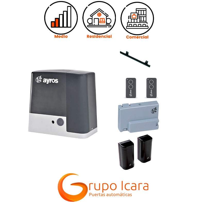 Kit full V2 AYROS 24V/230V motor puertas correderas - kit full v2 ayros puertas correderas Kit full V2 AYROS 24V/230V puertas correderas