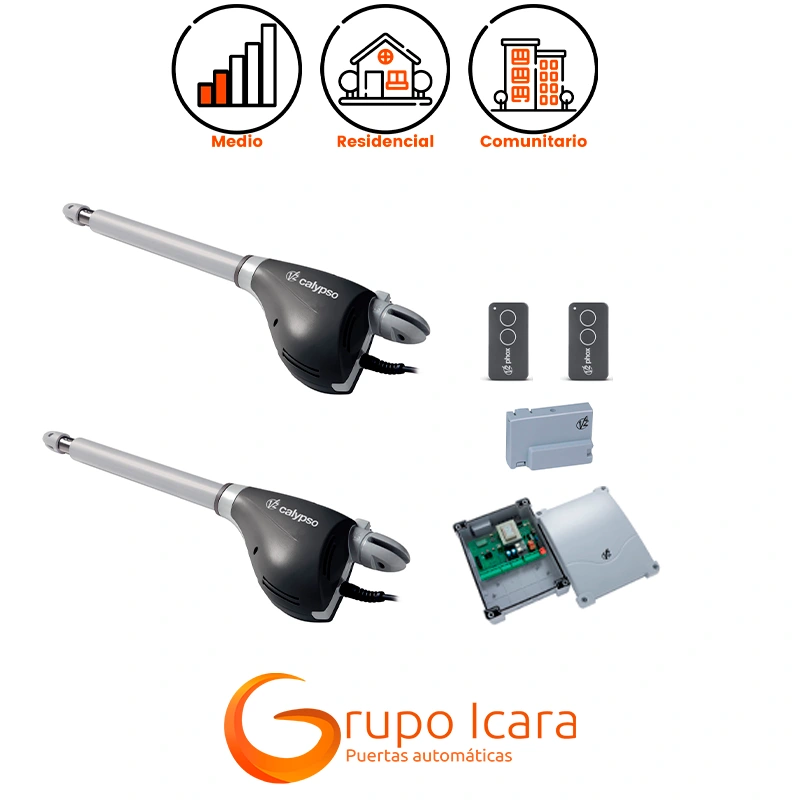 Kit V2 CALYPSO 400-230 V para puertas batientes de 2 hojas - kit motor calypso puertas batientes 2 hojas 1 Kit V2 CALYPSO 400-230 V para puertas batientes de 2 hojas