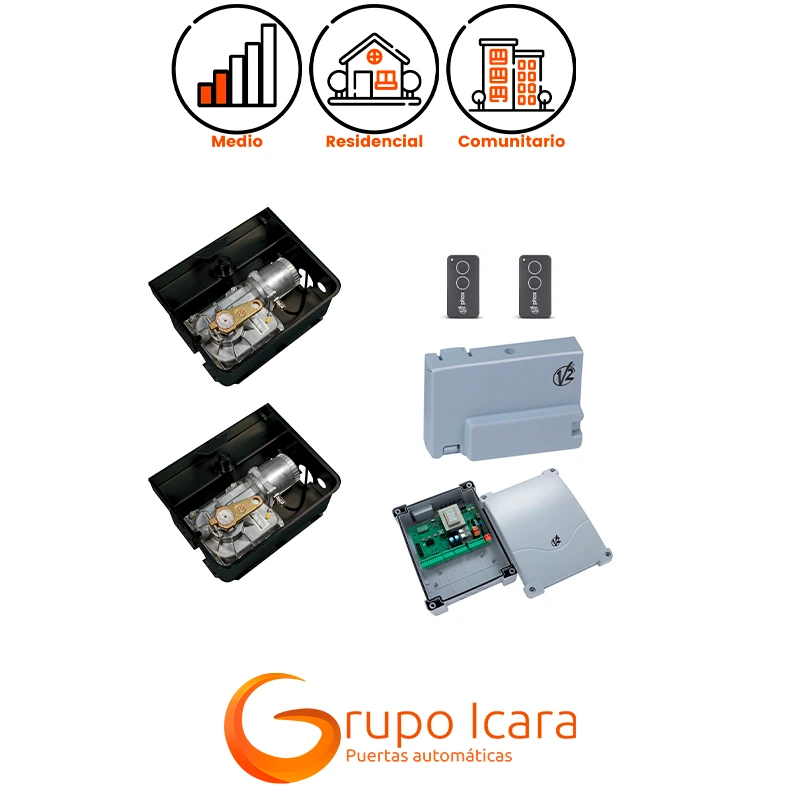 Kit motor V2 VULCAN puertas batientes 2 hojas - kit motor v2 vulcan puertas batientes 2 hojas Kit motor V2 VULCAN puertas batientes 2 hojas