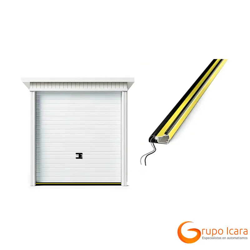 Banda de seguridad mecánica negro y amarillo - banda seguridad amarilla negra puertas garaje Banda de seguridad mecánica negro y amarillo